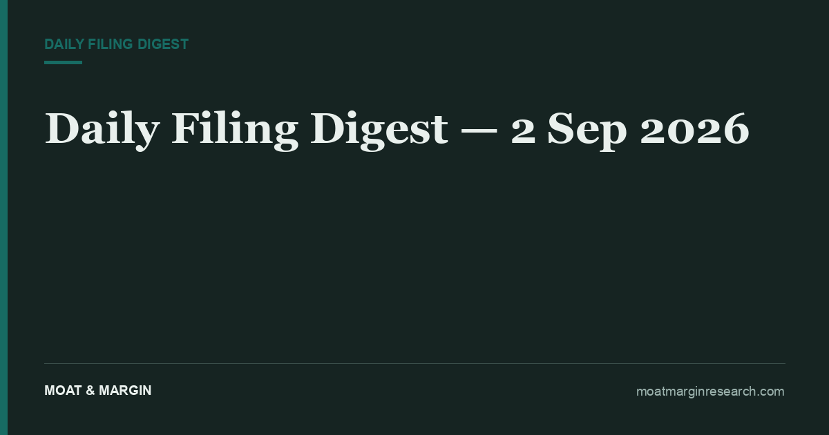 Daily Filing Digest — 2 Sep 2026