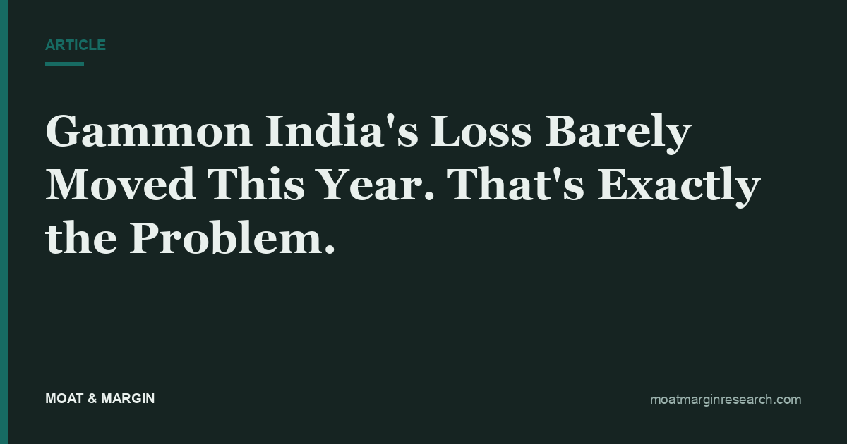 Gammon India's Loss Barely Moved This Year. That's Exactly the Problem.