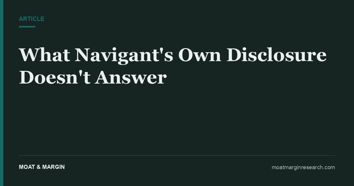 What Navigant's Own Disclosure Doesn't Answer