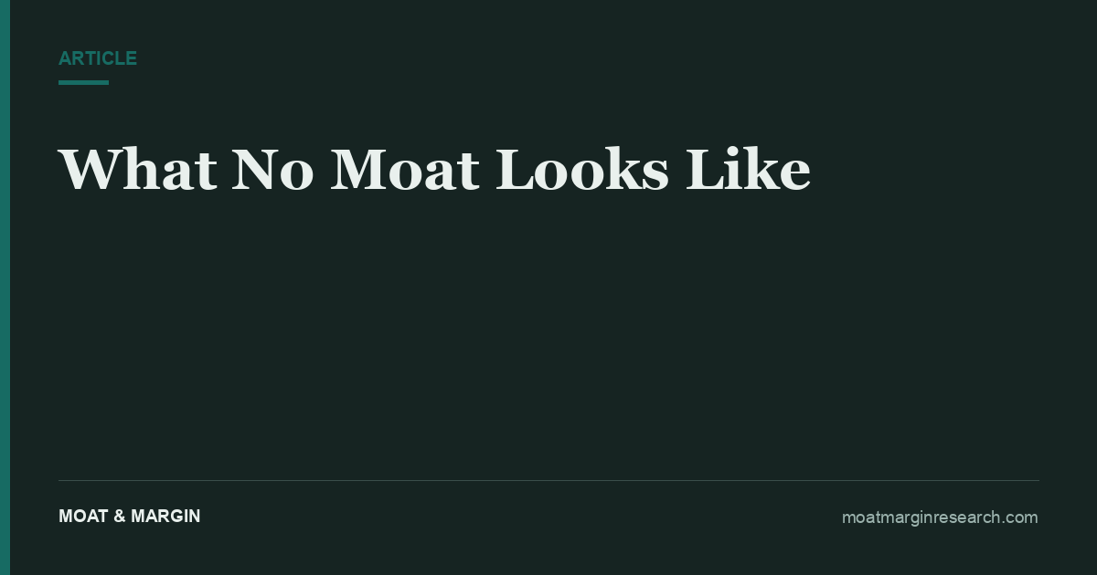 What No Moat Looks Like
